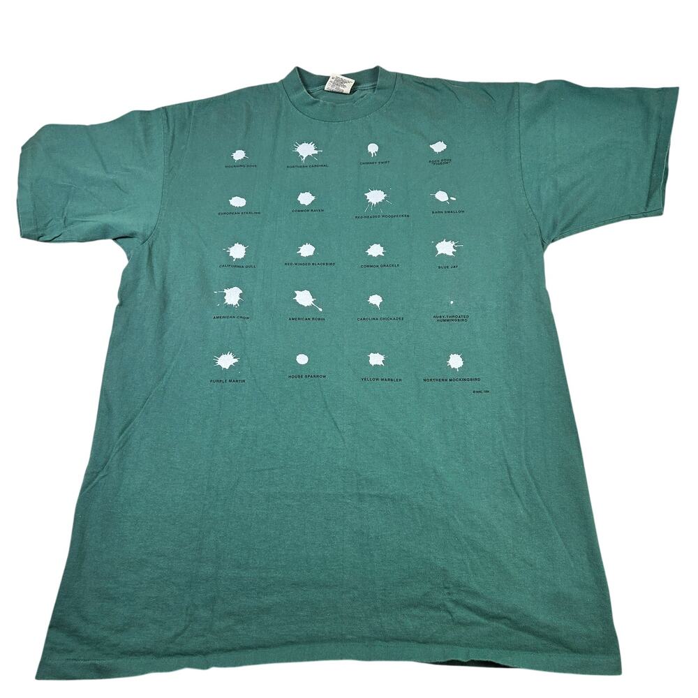 Oneita 1994 Bird Poop Identification Single Stitch USA T Shirt XL Vintage